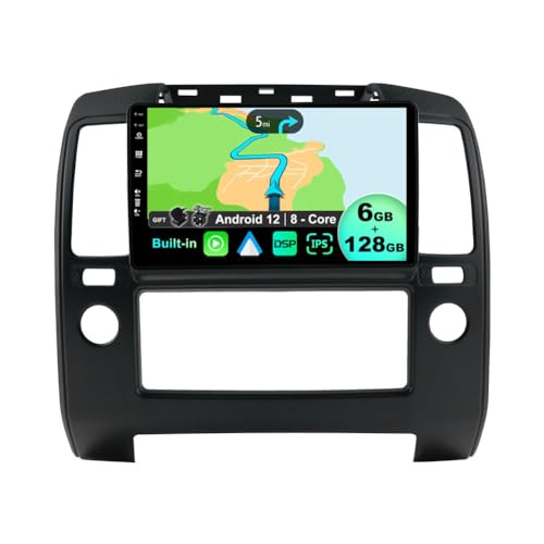 BXLIYER - 6G+128G - Android 12 IPS Autoradio Passt für Nissan Navara 3 D40 (2004-2010) - Kabellos CarPlay/Android Auto/DSP - LED Kamera & MIC - 9 Zoll 2 Din - DAB Lenkradsteuerung Fast-boot 360-Kamera von BXLIYER