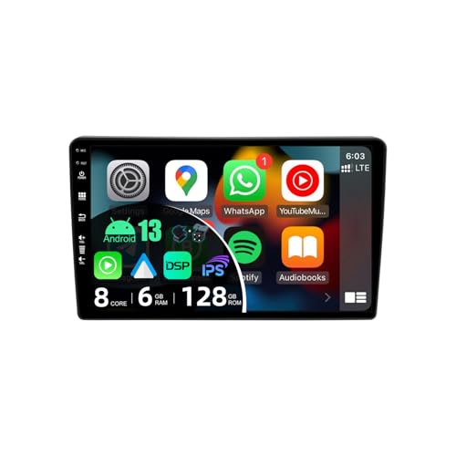 BXLIYER - 6G+128G - Android 12 IPS Autoradio Passt für Opel Vauxhall Antara Astra Zafira Corsa Meriva - Kabellos CarPlay/Android Auto/DSP - LED Kamera & MIC - 9 Zoll 2 Din - DAB SWC Fast-Boot 360-CAM von BXLIYER