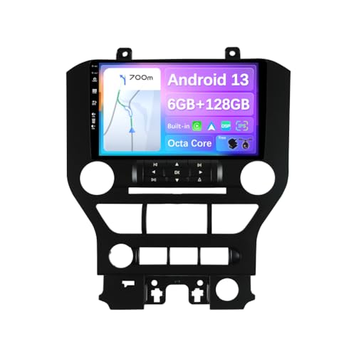 BXLIYER - [6G+128G] - Android 13 - Autoradio für Ford Mustang (2015-2020) - Kabellos CarPlay/Android Auto - LED Kamera + MIC - IPS 9 Zoll 2 Din - DAB Lenkradsteuerung Fast-Boot 360-CAM WiFi DSP 4G von BXLIYER