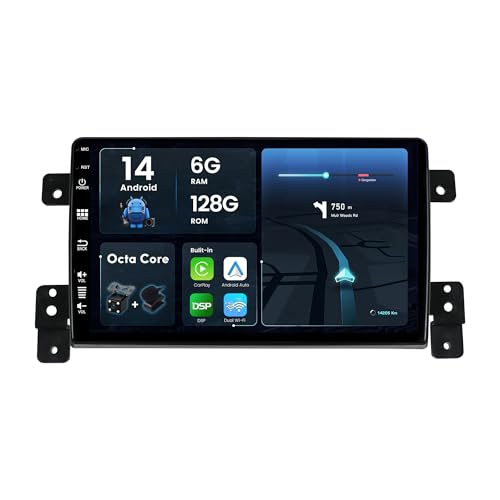 BXLIYER - 6G+128G - Android 13 IPS Autoradio Passt für Suzuki Grand Vitara (2005-2015) - Kabellos CarPlay/Android Auto/DSP - LED Kamera & MIC - 9 Zoll 2 Din - DAB Lenkradsteuerung Fast-boot 360-Camera von BXLIYER
