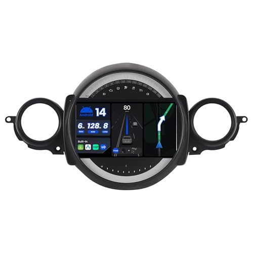 BXLIYER |6G+128G - Octa Core| Android 14 Autoradio für BMW Mini Cooper R55 R56 (2007-2013) - Kabellos CarPlay/Android Auto/DSP - Kamera & MIC - IPS 9 Zoll 2 Din DAB Lenkradsteuerung 360-CAM WiFi DSP von BXLIYER