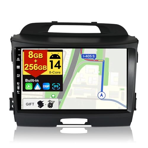 BXLIYER - [8G+256G, 8-Core] - Android 12 IPS Autoradio für Kia Sportage (2010-2015) - Kabellos CarPlay/Android Auto/DSP - LED Kamera & MIC - 9 Zoll 2 Din - DAB Lenkradsteuerung Fast-Boot 360-Kamera von BXLIYER