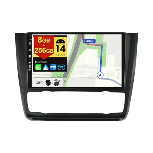 BXLIYER - [8G+256G, 8-Core] - Android 13 IPS Autoradio für BMW 1 Series E81 E82 E87 E88 (2004-2012) - Kabellos CarPlay/Android Auto/DSP - Kamera & MIC - 9 Zoll 2 Din - DAB SWC Fast-Boot 360-CAM WiFi von BXLIYER