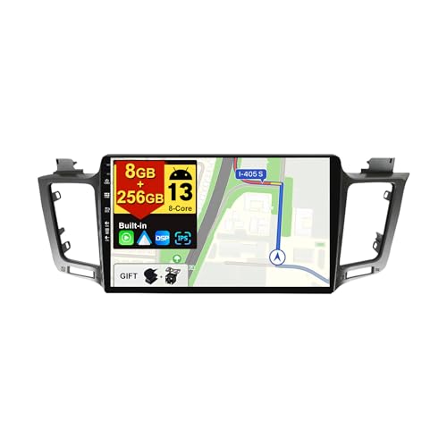 BXLIYER -[8G+256G, 8-Core]- Android 13 IPS Autoradio für Toyota RAV4 (2013-2018) - Kabellos CarPlay/Android Auto/DSP - LED Kamera & MIC - 10.1 Zoll 2 Din - DAB Lenkradsteuerung Fast-Boot 360-CAM WiFi von BXLIYER