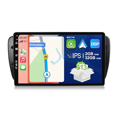 BXLIYER 9 Zoll Android 12 Autoradio für Seat Ibiza 6J (2009-2014) - Rückfahrkamera KOSTENLOS - 2G+32G - 2 Din - DAB Lenkradsteuerung WiFi Carplay Android Auto DSP Split-Screen 4G Bluetooth von BXLIYER