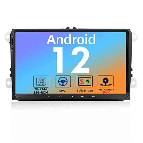 BXLIYER Android 12 Autoradio Passt für Passat/Golf/Skoda/Seat - Rückfahrkamera Canbus KOSTENLOS - 2G+32G - IPS 9 Zoll- 2 Din - Unterstützen DAB Lenkradsteuerung 4G WiFi Bluetooth Carplay Android Auto von BXLIYER