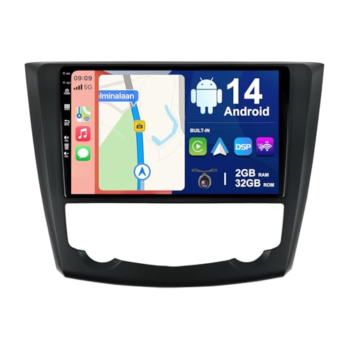 BXLIYER Android 14 Autoradio für Renault Kadjar (2015-2019) - Rückfahrkamera KOSTENLOS - 2G+32G - IPS 9 Zoll 2 Din - DAB Lenkradsteuerung WiFi Carplay Android Auto Bluetooth DSP von BXLIYER