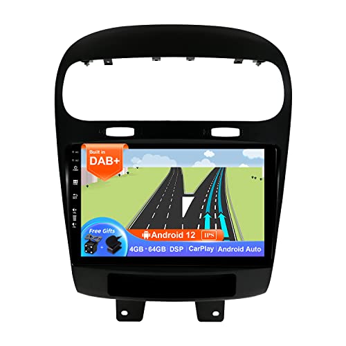 BXLIYER Android 12 IPS Autoradio - [Eingebaut DAB] - für FIAT Freemont Dodge Journey Leap (2012-2020) - Kabellos Carplay/Android Auto - 4G+64G - Kamera + MIC - 9 Zoll 2 Din - SWC Fast-Boot 360-Kamera von BXLIYER