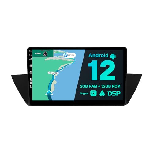 BXLIYER Android 12 IPS Autoradio Passt für BMW X1 E84 (2009-2015) - Eingebautes CarPlay Android Auto - KOSTENLOS Rückfahrkamera - 2G+32G - 10.1 Zoll 2 Din - DSP DAB Lenkradsteuerung WiFi Fast-Boot BT von BXLIYER