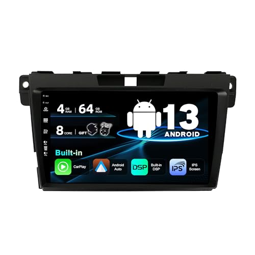 BXLIYER Android 12 IPS Autoradio Passt für Mazda CX-7 (2008-2015) - Eingebaut Carplay/Android Auto/DSP - LED Kamera + MIC - 4G+64G - DAB 360-Camera Lenkradsteuerung Fast-Boot WiFi AHD - 2 Din 9 Zoll von BXLIYER