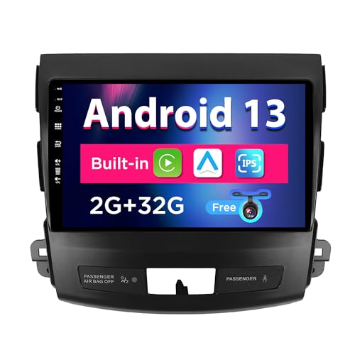 BXLIYER Android 12 IPS Autoradio Passt für Mitsubishi Outlander (2008-2015) - Eingebaut CarPlay/Android Auto - Rückfahrkamera KOSTENLOS - 2G+32G - Lenkradsteuerung DAB Fast-Boot WiFi - 2 Din 9 Zoll von BXLIYER