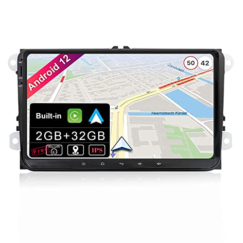 BXLIYER Android 12 IPS Autoradio Passt für Passat/Golf/Skoda/Seat - Eingebautes CarPlay Android Auto - KOSTENLOS Rückfahrkamera - 2G+32G - 9 Zoll 2 Din - DSP DAB Lenkradsteuerung WiFi Fast-Boot 4G von BXLIYER