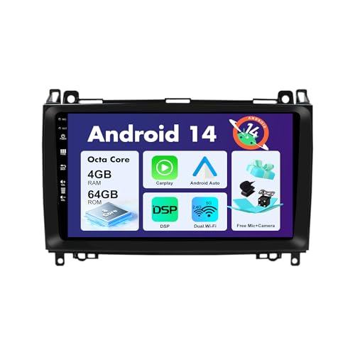 BXLIYER Android 12 IPS Autoradio für W169 W245 B160 B170 B180 B200 W639 Vito Viano W906 Sprinter - Eingebaut Carplay/Android Auto - Kamera + MIC - 4G+64G - DAB 360-CAM SWC Fast-Boot -2 Din 9 Zoll von BXLIYER