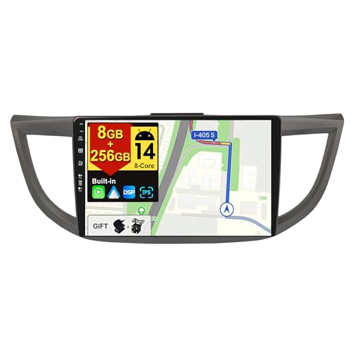 BXLIYER Android 14 -[8G+256G, 8-Core]- Autoradio für Honda CRV (2012-2016) - Kabellos CarPlay/Android Auto - LED Kamera & MIC - IPS 10.1 Zoll 2 Din - DAB Lenkradsteuerung Fast-Boot 360-CAM WiFi DSP von BXLIYER