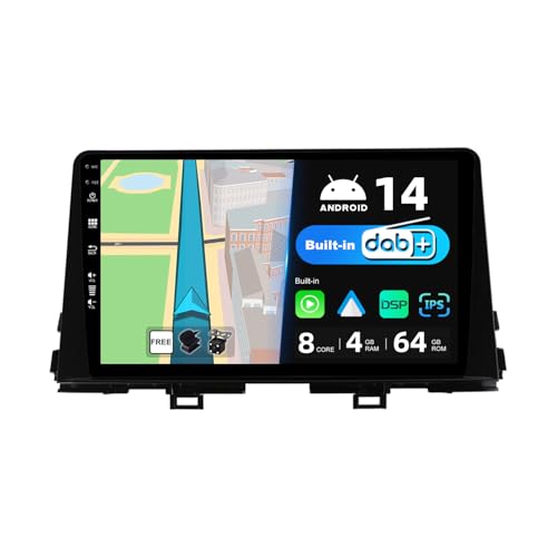 BXLIYER Android 14 - [Eingebaut DAB] - IPS Autoradio für KIA Morning Picanto (2017-2020) - Kabellos Carplay/Android Auto - 4G+64G - Kamera + MIC - 9 Zoll 2 Din - Lenkradsteuerung DSP Fast-boot 360-CAM von BXLIYER