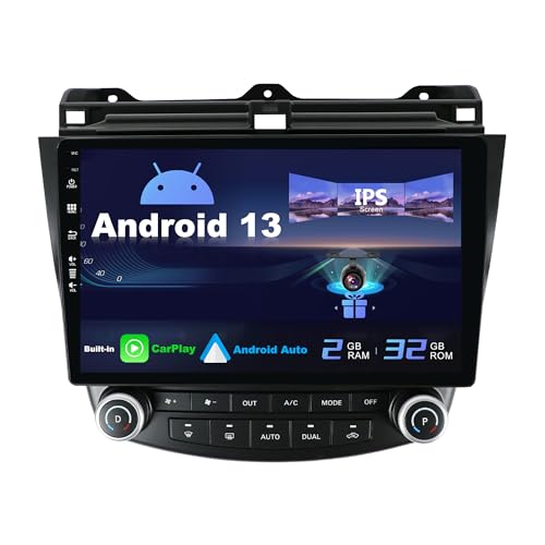 BXLIYER Android 13 IPS Autoradio für Honda Accord 7th (2002-2007) - Eingebaut CarPlay/Android Auto - Rückfahrkamera KOSTENLOS - 2G+32G - Lenkradsteuerung DAB Fast-Boot BT WiFi DSP - 2 Din 10.1 Zoll von BXLIYER