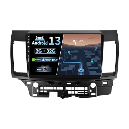 BXLIYER Android 13 IPS Autoradio für Mitsubishi Lancer (2010-2016) - Eingebautes CarPlay Android Auto - KOSTENLOS Rückfahrkamera - 2G+32G - 10.1 Zoll 2 Din - DSP DAB Lenkradsteuerung WiFi Fast-Boot von BXLIYER