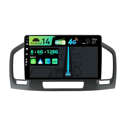 BXLIYER | Eingebaut 4G DAB | Android 14 QLED Autoradio für Opel Holden Insignia (2008-2014) |6G+128G | Carplay & Android Auto | Kamera + MIC | Dual Band WiFi Lenkradsteuerung | 9 Zoll Octa-Core 2 Din von BXLIYER