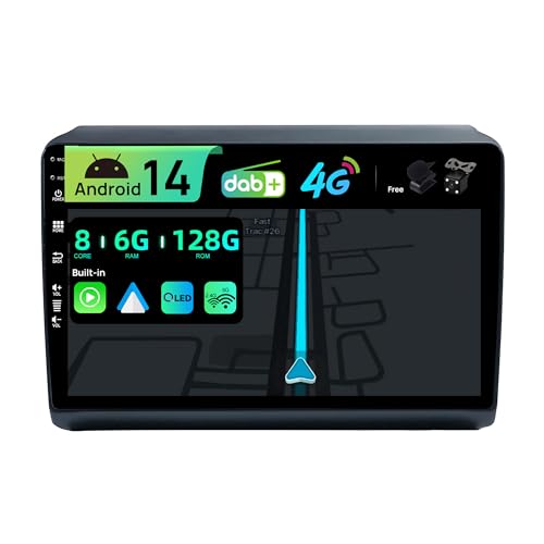 BXLIYER | Eingebaut 4G LTE DAB | Android 14 QLED Autoradio für FIAT Ducato/Peugeot Boxer/Citroen Jumper (2006-2015) | 6G+128G | CarPlay Android Auto | Kamera + MIC | Lenkradsteuerung | 9 Zoll 8-Core von BXLIYER