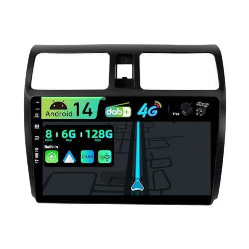 BXLIYER | Eingebaut 4G LTE & DAB | Android 14 QLED Autoradio für Suzuki Swift (2005-2016) |6G+128G | Carplay & Android Auto | Kamera + MIC | Dual Band WiFi Lenkradsteuerung | 10.1 Zoll 8-Core 2 Din von BXLIYER