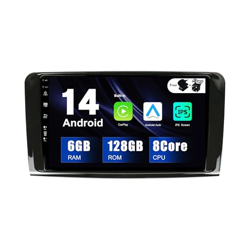 SXAUTO - 6G+128G - Android 12 IPS Autoradio für Benz GL ML Class W164 X164 ML350 ML450 ML500 GL320 GL450 - Eingebaut Carplay/Android Auto - Kamera + MIC - DAB SWC Fast-Boot 360-CAM WiFi 2 Din 9 Zoll von BXLIYER