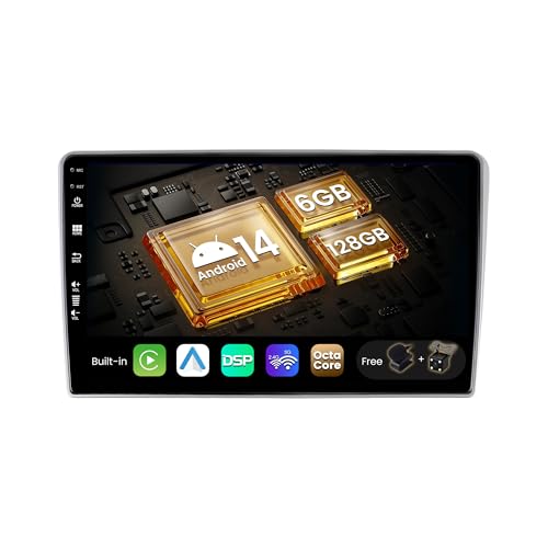 SXAUTO - 6G+128G - Android 13 IPS Autoradio für Toyota Avensis (2002-2008) - Eingebaut Carplay/Android Auto/DSP - LED Kamera + MIC - DAB Lenkradsteuerung Fast-Boot 360-CAM WiFi - 2 Din 9 Zoll von BXLIYER