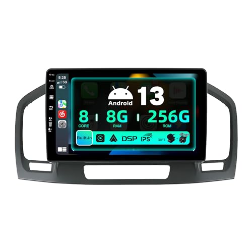 SXAUTO ¦ 8G+256G ¦ Android 13 IPS Autoradio für Opel Holden Insignia (2008-2014) - Eingebaut Carplay/Android Auto/DSP - LED Kamera + MIC - DAB Lenkradsteuerung Fast-Boot 360-CAM WiFi - 2 Din 9 Zoll von BXLIYER