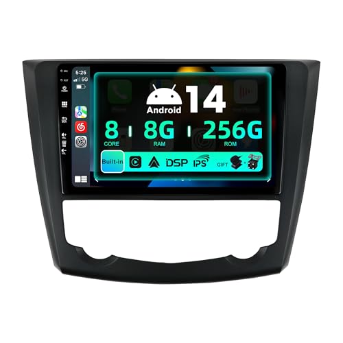 SXAUTO ¦ 8G+256G ¦ Android 13 IPS Autoradio für Renault Kadjar (2015-2019) - Eingebaut Carplay/Android Auto/DSP - LED Kamera + MIC - DAB Lenkradsteuerung Fast-Boot 360-CAM WiFi AHD - 2 Din 9 Zoll von BXLIYER