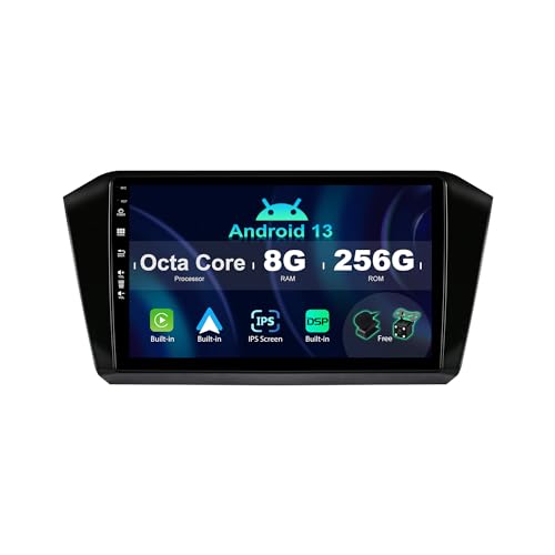 SXAUTO ¦ 8G+256G ¦ Android 13 IPS Autoradio für VW Passat B8 Magotan (2016-2020) - Kabellos Carplay & Android Auto - LED Kamera + MIC - DAB Fast-Boot Lenkrad 360-CAM DSP WiFi -2 Din 10.1 Zoll von BXLIYER