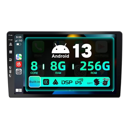 SXAUTO ¦ 8G + 256G, Octa-Core ¦ Android 13 IPS Auto Stereo Sat Nav – Wireless CarPlay/Android Auto – Kamera + Mikrofon – 22,9 cm 2 DIN – DAB Lenkrad Fastboot 360-CAM Dual Band WiFi DSP Bluetooth von BXLIYER