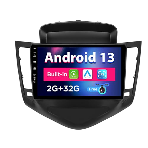 SXAUTO Android 12 IPS Autoradio für Chevrolet Cruze (2009-2014) - Eingebaut CarPlay/Android Auto - Rückfahrkamera KOSTENLOS - 2G+32G - Lenkradsteuerung DAB Fast-Boot WiFi - 2 Din 9 Zoll von BXLIYER