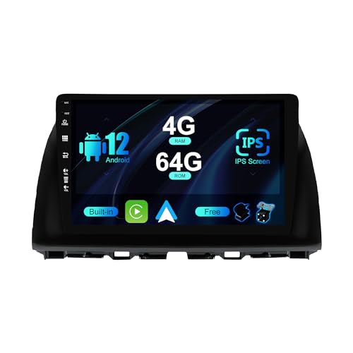 SXAUTO Android 12 IPS Autoradio für Mazda CX-5 (2013-2016) - Eingebaut Carplay/Android Auto/DSP - LED Kamera + MIC - 4G+64G - DAB 360-CAM Lenkradsteuerung Fast-Boot WiFi AHD - 2 Din 10.1 Zoll von BXLIYER