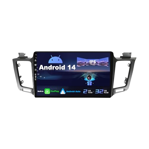 SXAUTO Android 12 IPS Autoradio für Toyota RAV4 (2013-2018) - Eingebaut CarPlay/Android Auto - Rückfahrkamera KOSTENLOS - 2G+32G - Lenkradsteuerung DAB Fast-Boot WiFi DSP Bluetooth - 2 Din 10.1 Zoll von BXLIYER