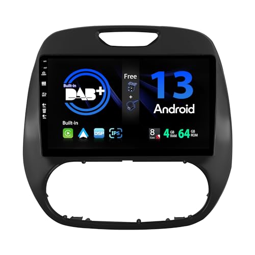 SXAUTO Android 13 -[Built-in DAB]- IPS Autoradio für Renault Kaptur Captur (2014-2019) - Eingebaut Carplay/Android Auto - Kamera + MIC - 4G+64G - 360-CAM Lenkradsteuerung Fast-boot WIFI - 2 Din 9 Zoll von BXLIYER