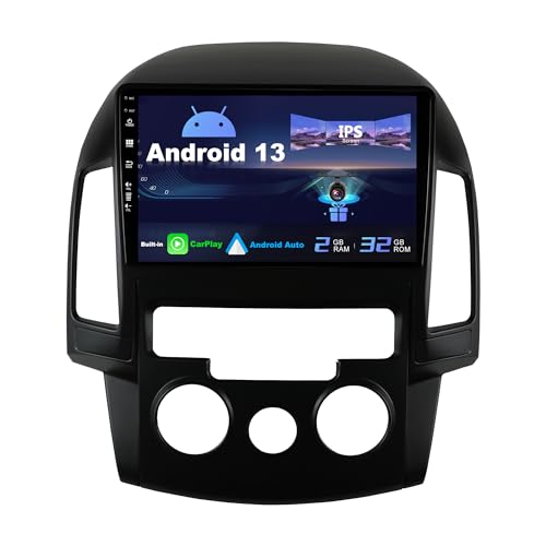 SXAUTO Android 13 IPS Autoradio für Hyundai I30 (2006-2011) - Eingebaut CarPlay/Android Auto - Rückfahrkamera KOSTENLOS - 2G+32G - Lenkradsteuerung DAB Fast-Boot WiFi Split-Screen - 2 Din 9 Zoll von BXLIYER