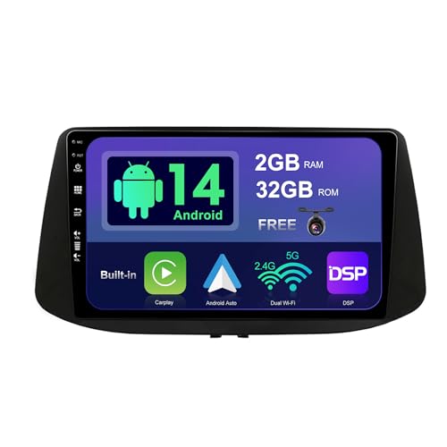 SXAUTO Android 13 IPS Autoradio für Hyundai i30 (2017-2018) - Eingebaut CarPlay/Android Auto - Rückfahrkamera +MIC - 2G+32G - Lenkradsteuerung DAB Fast-Boot WiFi DSP Bluetooth5.0-2 Din 9 Zoll von BXLIYER