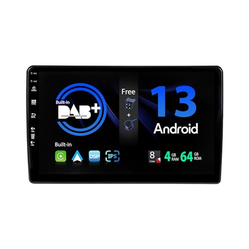 SXAUTO - Built-in DAB - Android 13 IPS Autoradio Passt für FIAT 500L (2012-2016) - Eingebaut Carplay/Android Auto/DSP - LED Kamera + MIC - 4G+64G - AHD 360-Camera SWC Fast-Boot WiFi - 2 Din 10.1 Zoll von BXLIYER