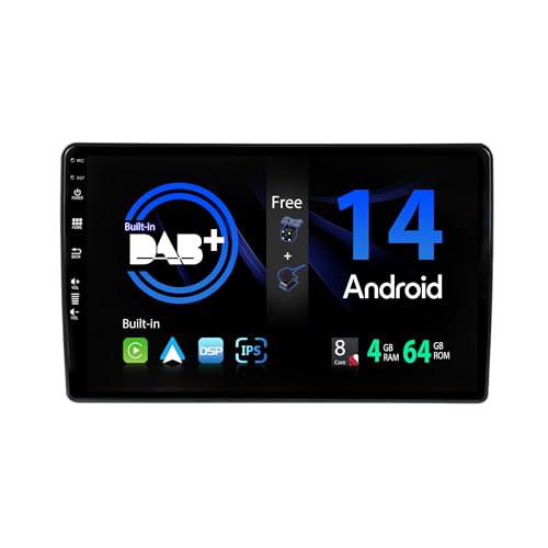 SXAUTO - Built-in DAB - Android 13 IPS Autoradio Passt für FIAT 500L (2012-2016) - Eingebaut Carplay/Android Auto/DSP - LED Kamera + MIC - 4G+64G - AHD 360-Camera SWC Fast-Boot WiFi - 2 Din 10.1 Zoll von BXLIYER