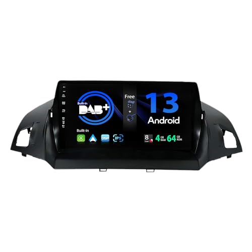 SXAUTO - Built-in DAB - Android 13 IPS Autoradio für Ford Kuga (2013-2018) - Eingebaut Carplay/Android Auto - LED Kamera + MIC - 4G+64G - 360-CAM Lenkradsteuerung Fast-Boot WiFi DSP - 2 Din 9 Zoll von BXLIYER