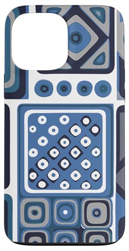 Geometrische Quadrate, blau und weiß, mediterranes Muster Hülle für iPhone 13 Pro Max von BY CRADOX CREATIVE