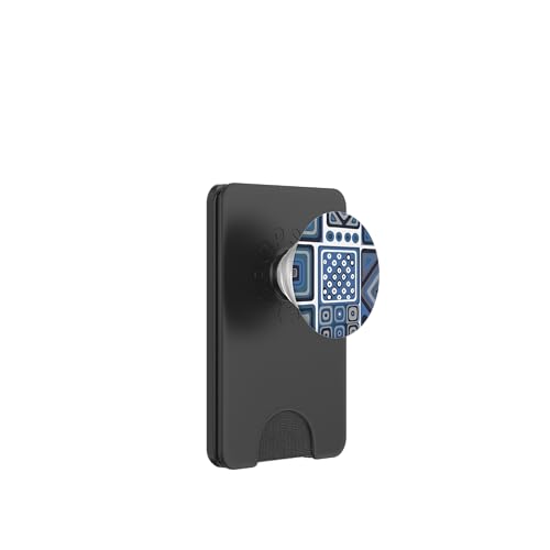 Geometrische Quadrate, blau und weiß, mediterranes Muster PopSockets PopWallet für MagSafe Geometrische Quadrate, blau und weiß, mediterranes Muster PopSockets PopWallet für MagSafe von BY CRADOX CREATIVE