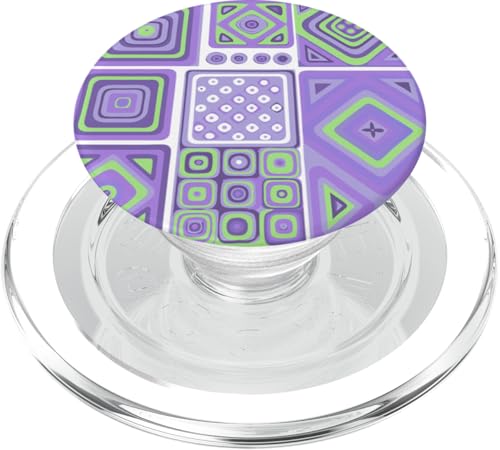 Geometrische Quadrate, lila und grün, mediterranes Muster PopSockets PopGrip für MagSafe Geometrische Quadrate, lila und grün, mediterranes Muster PopSockets PopGrip für MagSafe von BY CRADOX CREATIVE