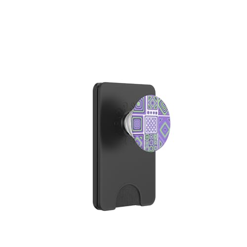 Geometrische Quadrate, lila und grün, mediterranes Muster PopSockets PopWallet für MagSafe Geometrische Quadrate, lila und grün, mediterranes Muster PopSockets PopWallet für MagSafe von BY CRADOX CREATIVE