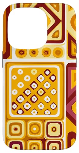 Geometrische Quadrate, orange und rot, mediterranes Muster Hülle für iPhone 14 Pro von BY CRADOX CREATIVE