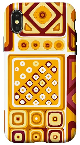 Geometrische Quadrate, orange und rot, mediterranes Muster Hülle für iPhone X/XS Geometrische Quadrate, orange und rot, mediterranes Muster Hülle für iPhone X/XS von BY CRADOX CREATIVE