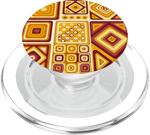 Geometrische Quadrate, orange und rot, mediterranes Muster PopSockets PopGrip für MagSafe Geometrische Quadrate, orange und rot, mediterranes Muster PopSockets PopGrip für MagSafe von BY CRADOX CREATIVE