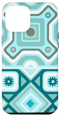 Geometrische Quadrate Aqua und Türkis mediterranes Muster Hülle für iPhone 12 Pro Max Geometrische Quadrate Aqua und Türkis mediterranes Muster Hülle für iPhone 12 Pro Max von BY CRADOX CREATIVE