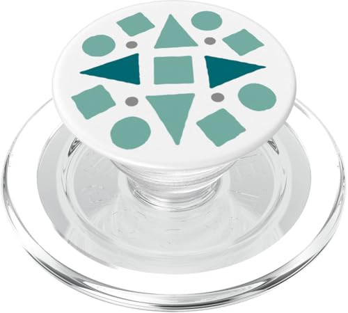 Geometrische abstrakte Dreiecke, Kreise und Quadrate, Blaugrün PopSockets PopGrip für MagSafe Geometrische abstrakte Dreiecke, Kreise und Quadrate, Blaugrün PopSockets PopGrip für MagSafe von BY CRADOX CREATIVE