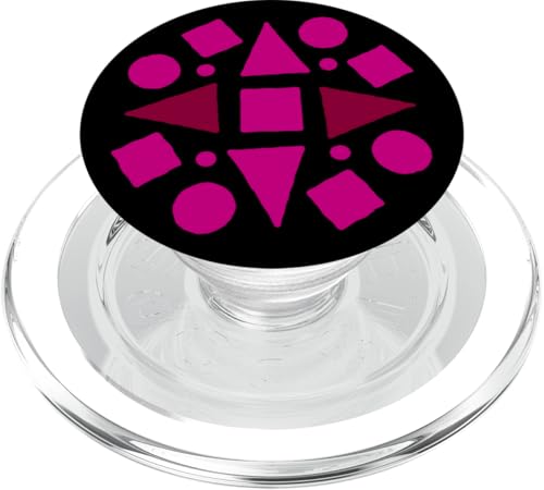 Geometrische abstrakte Dreiecke, Kreise und Quadrate, Rosa PopSockets PopGrip für MagSafe Geometrische abstrakte Dreiecke, Kreise und Quadrate, Rosa PopSockets PopGrip für MagSafe von BY CRADOX CREATIVE