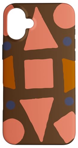 Geometrische abstrakte Dreiecke Kreise und Quadrate braun Hülle für iPhone 16 Plus Geometrische abstrakte Dreiecke Kreise und Quadrate braun Hülle für iPhone 16 Plus von BY CRADOX CREATIVE